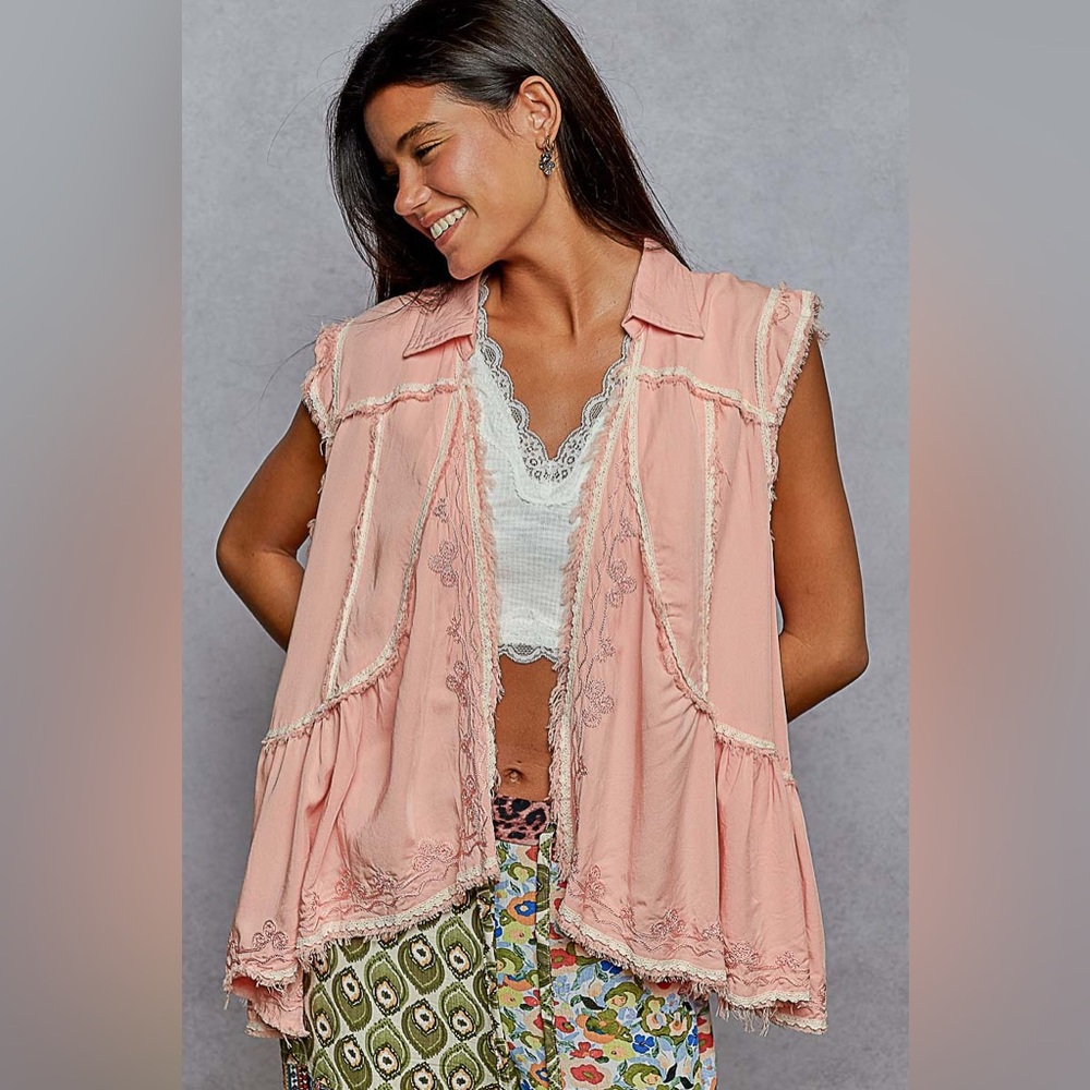POL Pink Sleeveless Jacket